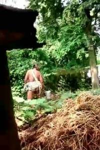 Click to play video Outdoor poop Indian grandma