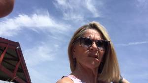 Click to play video Fantastic granny upskirt in garden shop