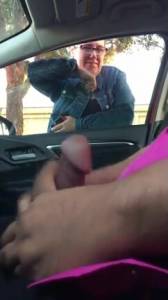 Click to play video Granny watches car flasher cum