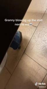 Click to play video Granny blows up toilet